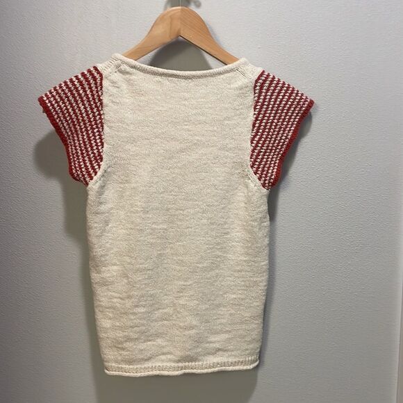 Madewell woman’s cream and red short sleeve sweater - Picture 8 of 13